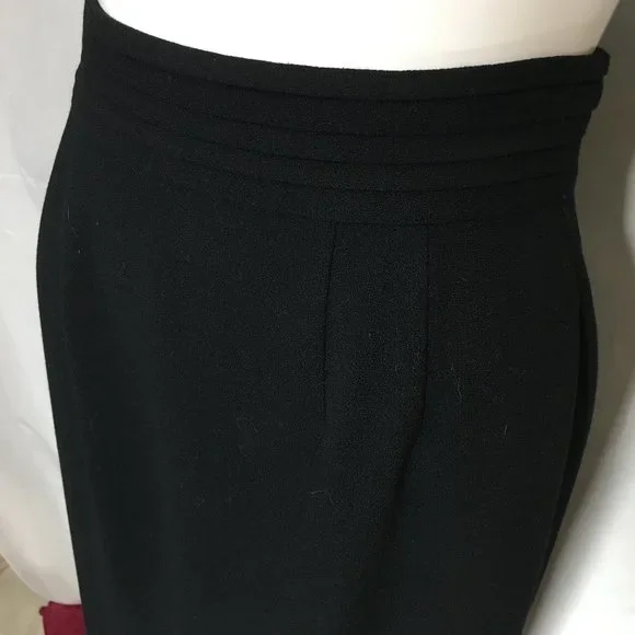 Enrico Fratelli Pencil Wool Midi Pencil Skirt Black Size 4 - Picture 3 of 9